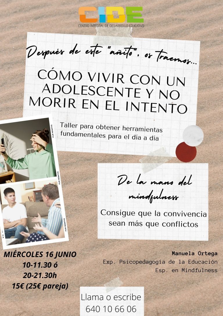 Cártel del evento "Cómo vivir con un adolescente y no morir en el intento"